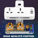 خرید قیمت چندراهی برق و شارژر دیواری الدینیو LDNIO SC2311