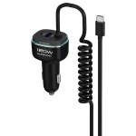 شارژر فندکی ماشین 120 وات پاورولوژی مدل PCCSR026BKGY (همراه با کابل متصل)