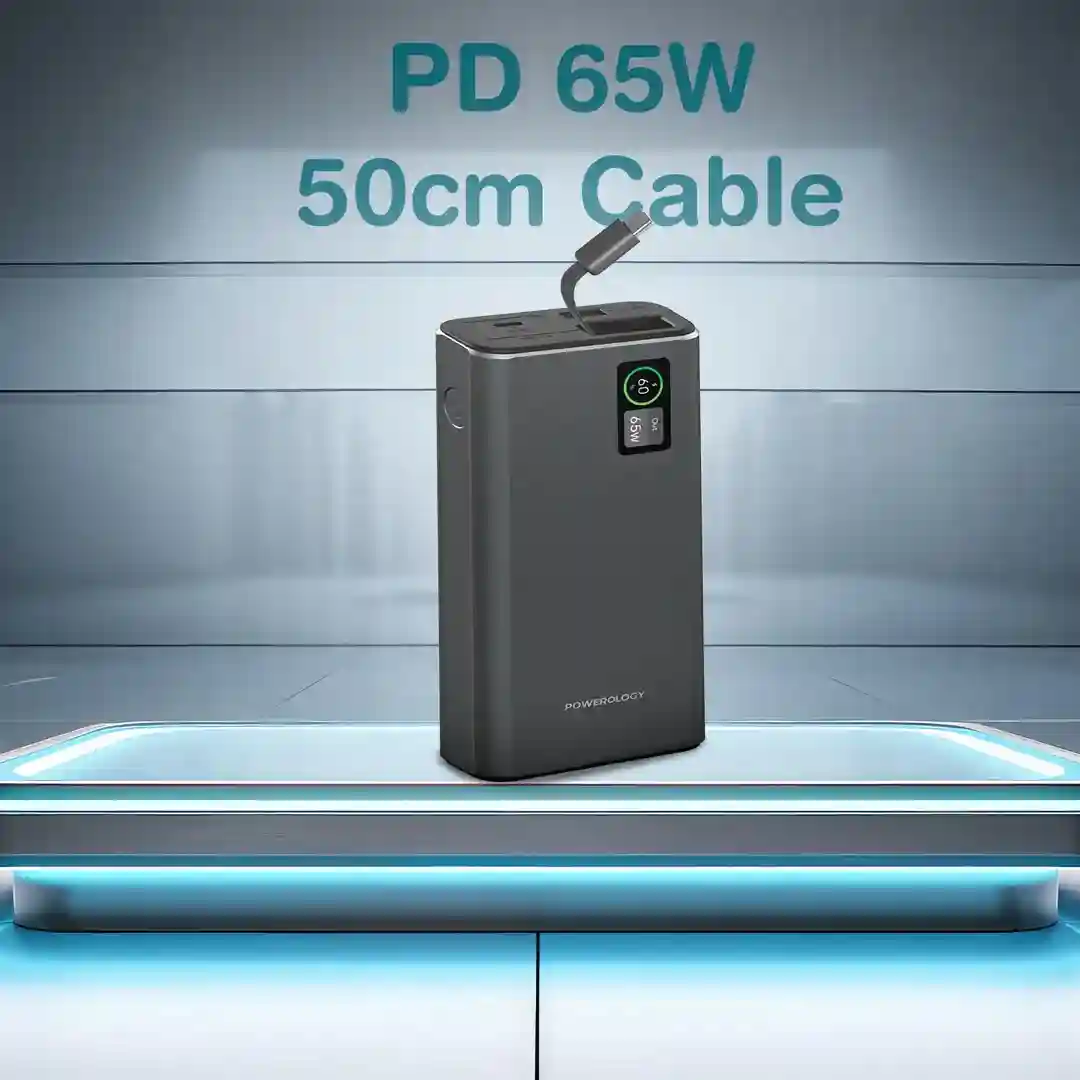 خرید پاوربانک ۲۰۰۰۰ پاورولوژی مدل PP082 با توان ۶۵ وات PPBCHA82