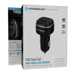 خرید شارژر فندکی دو پورت پاورولوژی مدل 75W Dual-Port