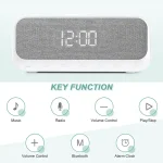 قیمت اسپیکر بلوتوث و شارژر وایرلس دینلاین مدل Dinline DW-300 با ساعت آلارم و رادیو