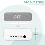 خرید اسپیکر بلوتوث و شارژر وایرلس دینلاین مدل Dinline DW-300 با ساعت آلارم و رادیو