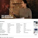 قیمت دستگاه پرزنتر بی سیم و لیزر پوینتر تلسکوپی گرین لاین مدل Wireless Presenter with Retractable Pointer