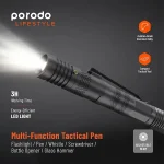 چراغ قوه و قلم تاکتیکال ۶ کاره Porodo