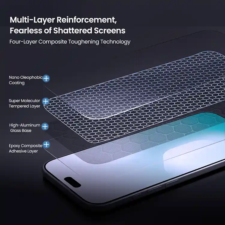 گلس محافظ صفحه آیفون 17 ایر نیلکین Amazing H+ Pro Glass با کیت نصب آسان