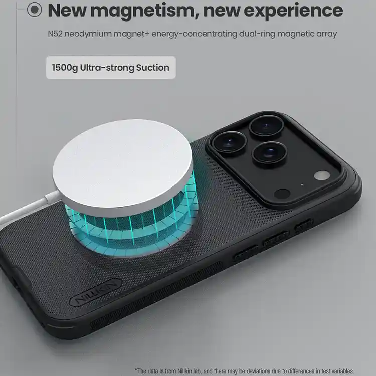 کاور نیلکین برای آیفون 17 پرو مکس مدل Super Frosted Shield Pro Magnetic Matte